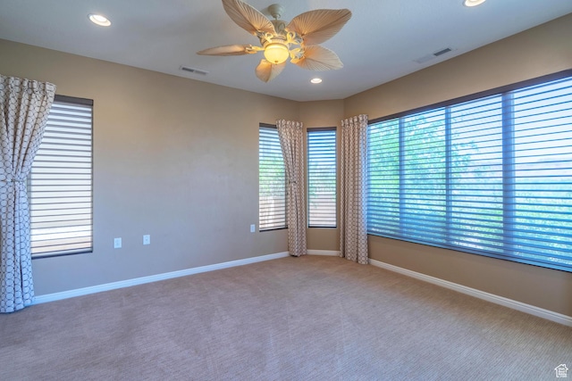 1410 W Ambassador Dr, St George, UT 84790 - carpeted spare room featuring recessed lighting and a ceiling fan