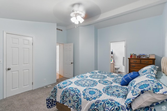 22 E Main St S, Eureka, UT 84628 - bedroom with carpet floors, connected bathroom, and ceiling fan