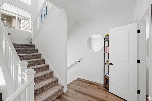 15129 S Halter Way, Bluffdale, UT 84065 - stairs featuring wood finished floors and baseboards