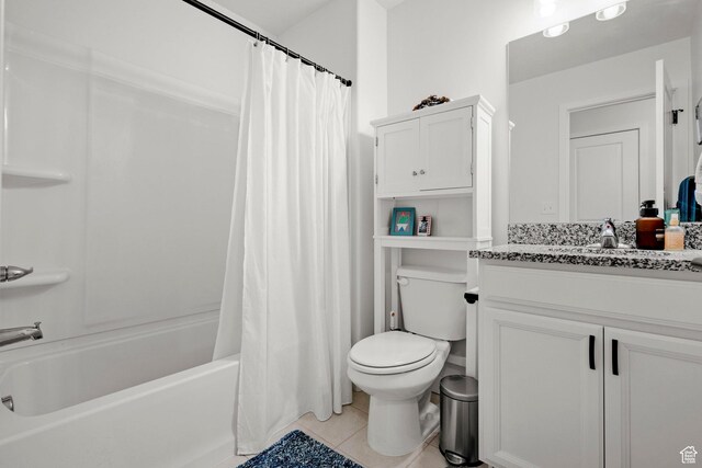 15129 S Halter Way, Bluffdale, UT 84065 - bathroom featuring vanity, tile patterned floors, and shower / bath combo