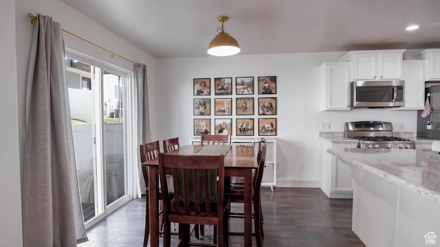 15113 S Bright Stars Dr, Bluffdale, UT 84065 - dining space featuring recessed lighting and dark wood-style floors