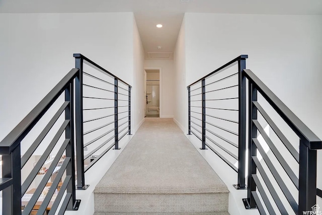 856 S 250 W, American Fork, UT 84003 - hallway featuring light carpet and recessed lighting