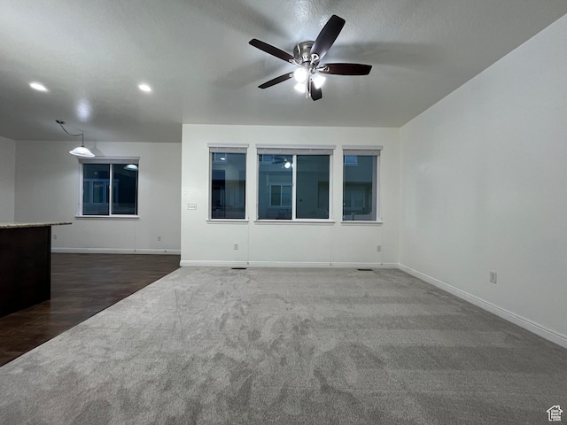 5558 W Dornton Ct, Herriman, UT 84096 - carpeted spare room featuring ceiling fan, recessed lighting, and wood finished floors