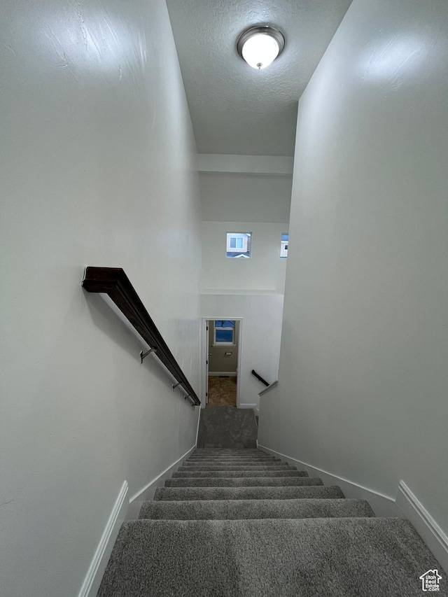 5558 W Dornton Ct, Herriman, UT 84096 - staircase with baseboards and carpet floors