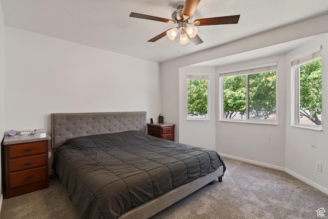 4139 N Mountain View Dr E, Eagle Mountain, UT 84005 - carpeted bedroom with baseboards and a ceiling fan