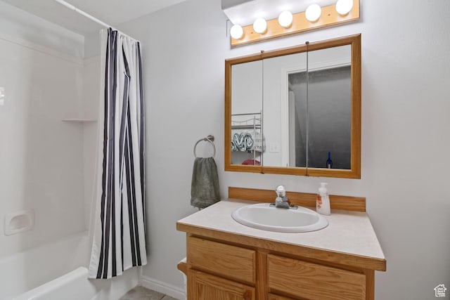 4139 N Mountain View Dr E, Eagle Mountain, UT 84005 - full bathroom featuring vanity and shower / tub combo with curtain