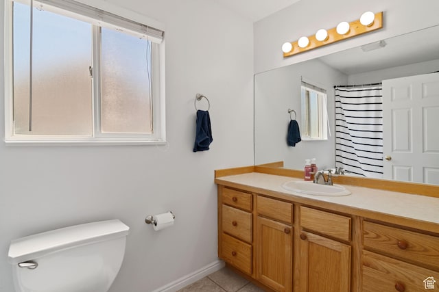 4139 N Mountain View Dr E, Eagle Mountain, UT 84005 - bathroom featuring vanity, tile patterned floors, and a shower with shower curtain