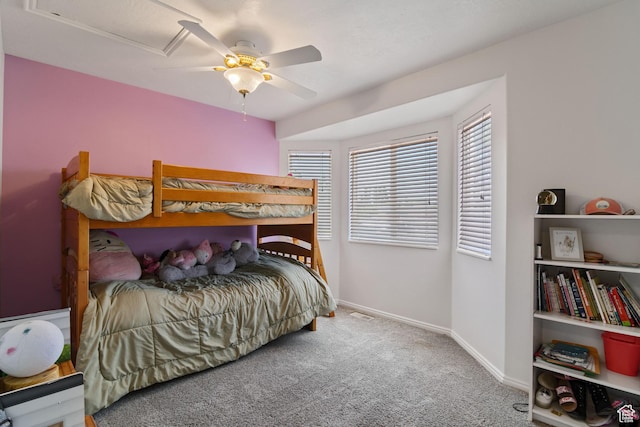 4139 N Mountain View Dr E, Eagle Mountain, UT 84005 - carpeted bedroom with baseboards and a ceiling fan