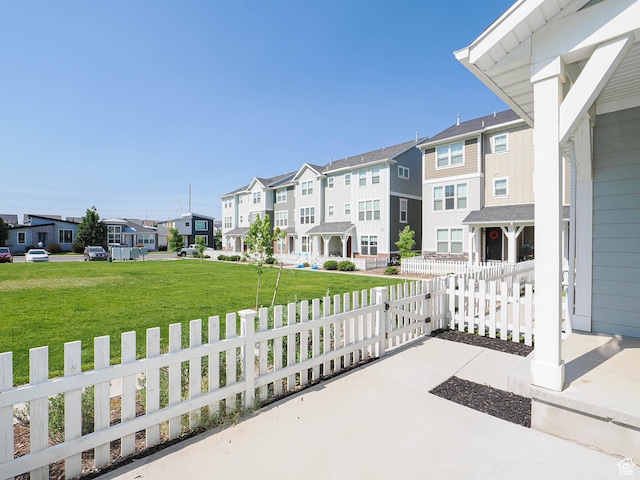 1051 W Narrows Ln S, Bluffdale, UT 84065 - view of patio / terrace featuring a residential view and a fenced front yard
