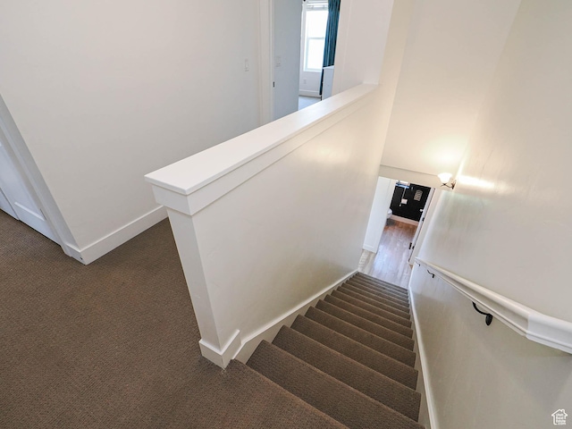 1051 W Narrows Ln S, Bluffdale, UT 84065 - staircase featuring carpet flooring and baseboards