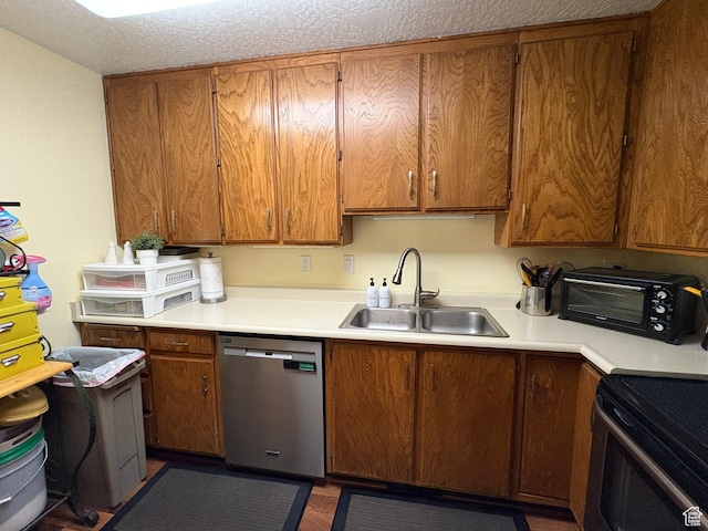 8158 S Cottonwood Hills Cir, Sandy, UT 84094 - kitchen with dishwasher, brown cabinetry, and light countertops