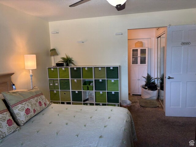 8158 S Cottonwood Hills Cir, Sandy, UT 84094 - bedroom with carpet flooring and ceiling fan
