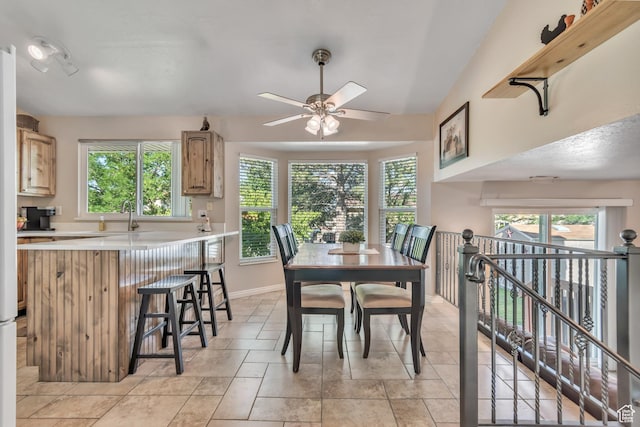 6925 S Sparrowtail Rd W, West Jordan, UT 84081 - dining area featuring healthy amount of natural light and ceiling fan