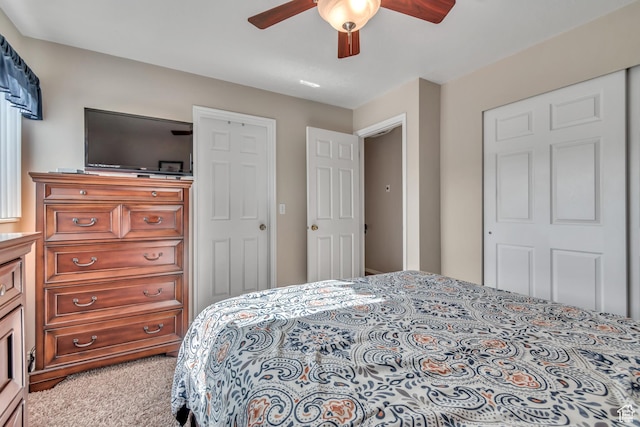 6925 S Sparrowtail Rd W, West Jordan, UT 84081 - bedroom with carpet flooring and a ceiling fan