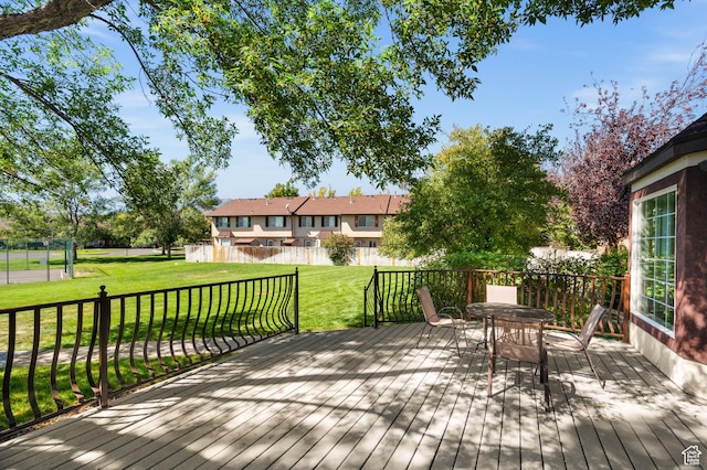 176 S Geneva Dr, Midway, UT 84049 - deck featuring a yard and outdoor dining area