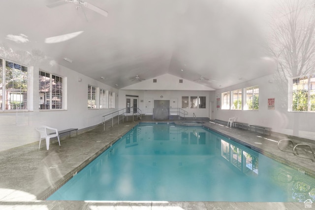 176 S Geneva Dr, Midway, UT 84049 - indoor community pool featuring a ceiling fan