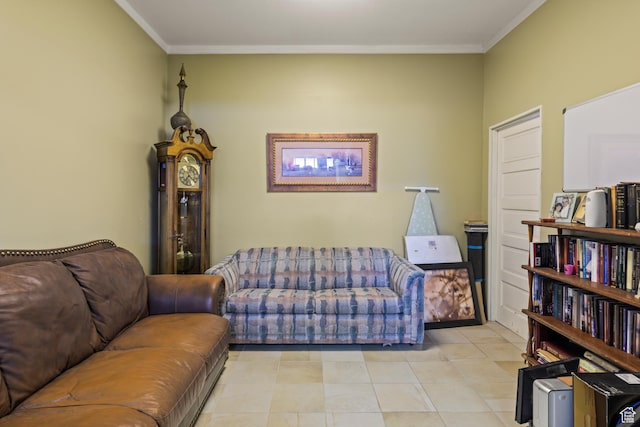 125 S Main St, Centerfield, UT 84622 - living room with crown molding and light tile patterned flooring