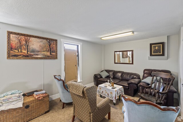 125 S Main St, Centerfield, UT 84622 - carpeted living room with a textured ceiling and baseboards
