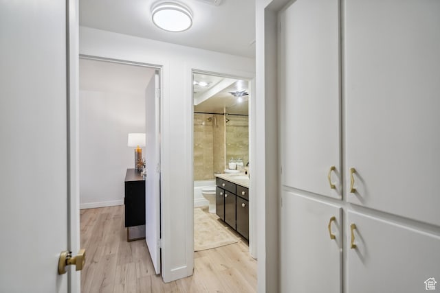 777 E S Temple N Unit 4B, Salt Lake City, UT 84102 - full bath featuring vanity and wood finished floors
