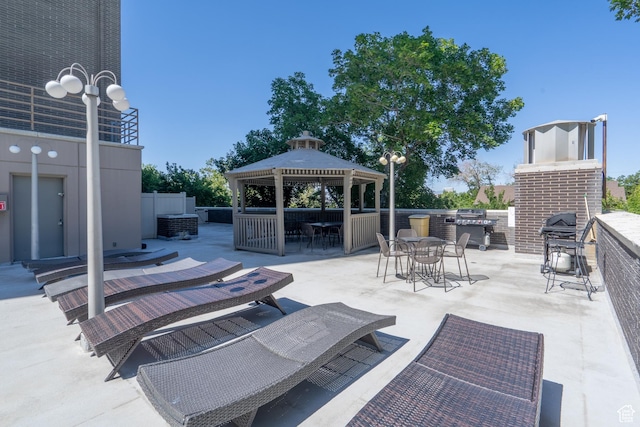 777 E S Temple N Unit 4B, Salt Lake City, UT 84102 - view of patio with outdoor dining area, a gazebo, and area for grilling