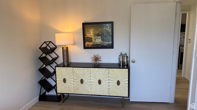 777 E S Temple N Unit 4B, Salt Lake City, UT 84102 - hallway with wood finished floors and baseboards