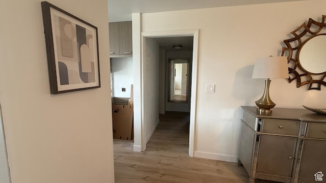 777 E S Temple N Unit 4B, Salt Lake City, UT 84102 - corridor with light wood-style floors and baseboards