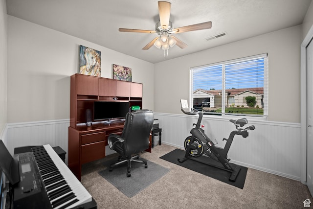 470 E 1100 S Unit 63, St George, UT 84790 - carpeted office space featuring wainscoting and ceiling fan