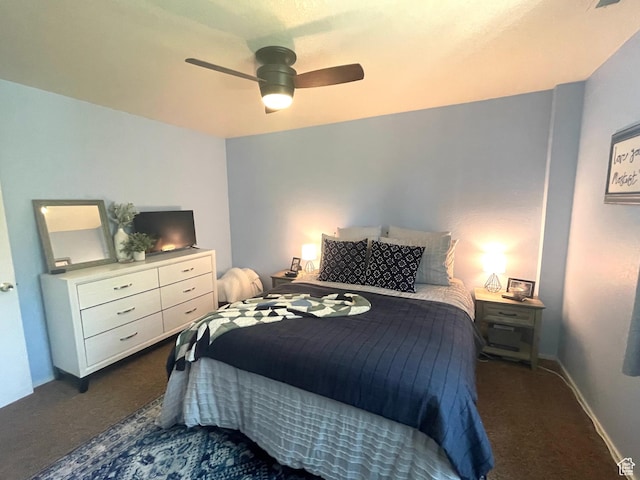 110 S 800 E Unit 300, Salt Lake City, UT 84102 - bedroom featuring dark carpet and ceiling fan