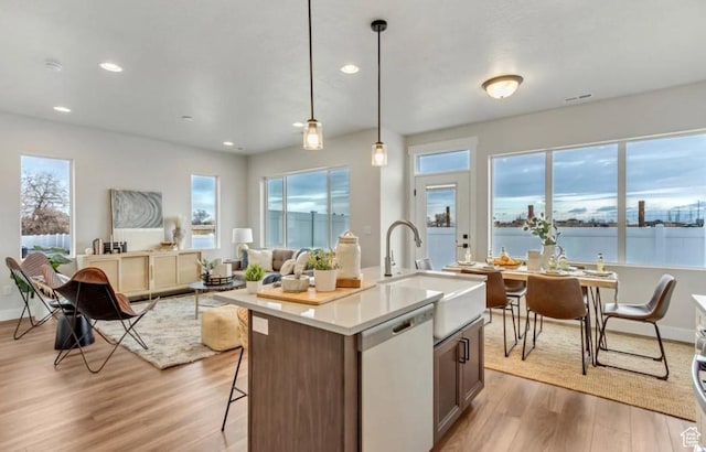 2632 N 2125 W Unit 144, Clinton, UT 84015 - kitchen with dishwasher, recessed lighting, light wood finished floors, healthy amount of natural light, and open floor plan