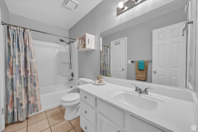695 N 500 W # 5, St George, UT 84770 - bathroom with shower / bath combo with shower curtain, vanity, and tile patterned floors