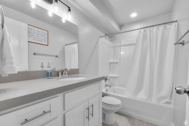 68 N Eden Way, Vineyard, UT 84059 - full bathroom featuring double vanity, shower / tub combo, and recessed lighting
