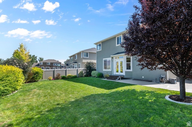68 N Eden Way, Vineyard, UT 84059 - view of yard with french doors, a patio area, entry steps, and a residential view