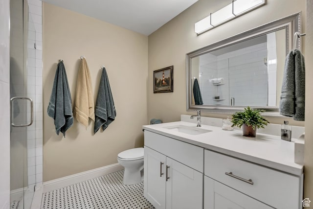 145 N 240 E, Orem, UT 84057 - bathroom featuring vanity, a stall shower, and tile patterned floors