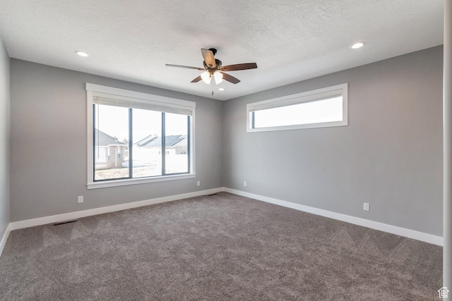 1766 S 1850 W Unit 08, Mapleton, UT 84664 - empty room featuring a ceiling fan, carpet floors, a textured ceiling, and recessed lighting