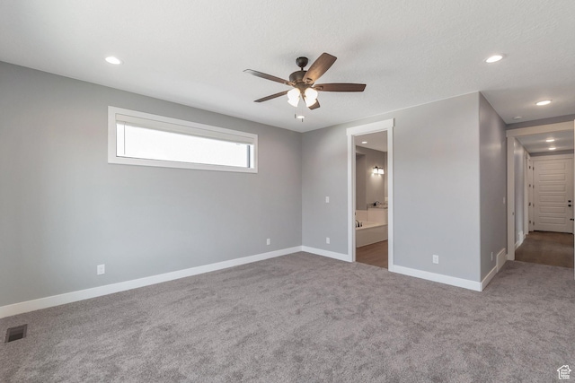 1766 S 1850 W Unit 08, Mapleton, UT 84664 - unfurnished bedroom featuring carpet floors, recessed lighting, ensuite bathroom, and ceiling fan