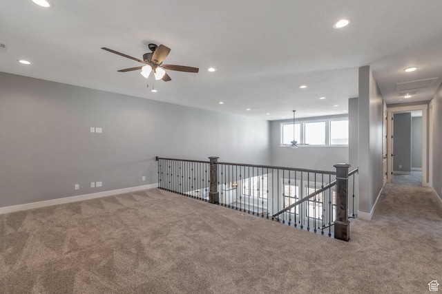 1766 S 1850 W Unit 08, Mapleton, UT 84664 - spare room featuring carpet floors, ceiling fan, and recessed lighting