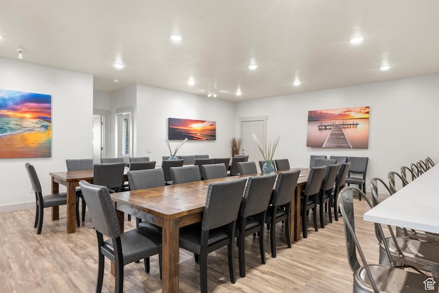 175 S Blue Topaz Ln, Garden City, UT 84028 - dining space with light wood-style floors and recessed lighting