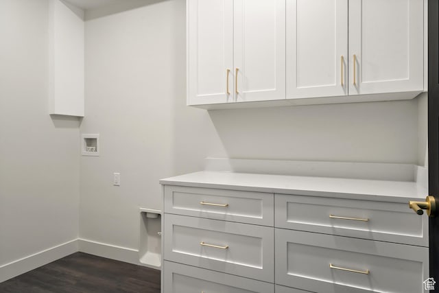 2639 S Mann Ln, Cedar City, UT 84720 - laundry area featuring cabinet space, hookup for a washing machine, and dark wood-style floors