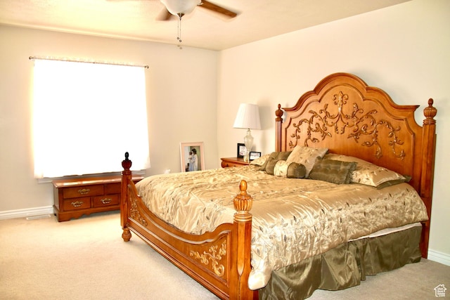 270 Amsterdam Dr, Stansbury Park, UT 84074 - bedroom with light carpet and a ceiling fan