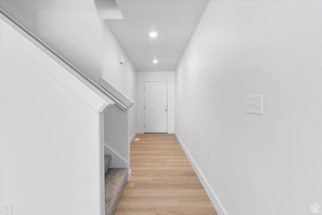 211 W 815 N Unit 19, Nephi, UT 84648 - hallway with stairway, recessed lighting, and light wood-style flooring