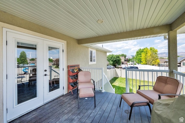 126 N Balsam Way W, Price, UT 84501 - wooden terrace featuring french doors and a fenced backyard