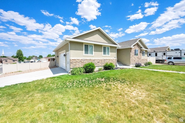 126 N Balsam Way W, Price, UT 84501 - ranch-style home featuring stone siding, stucco siding, concrete driveway, and a garage