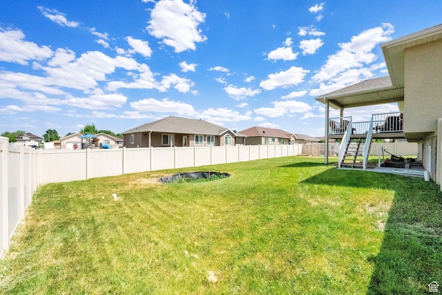 126 N Balsam Way W, Price, UT 84501 - fenced backyard with stairway, a residential view, and a wooden deck