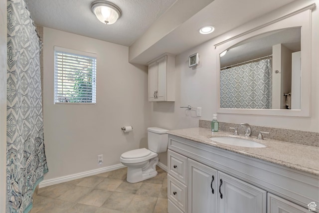685 S Woodland Hills Dr, Woodland Hills, UT 84653 - full bath featuring vanity, tile patterned floors, a textured ceiling, and a shower with shower curtain