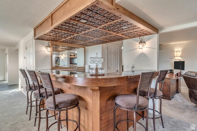 685 S Woodland Hills Dr, Woodland Hills, UT 84653 - indoor wet bar featuring carpet flooring and black electric stovetop