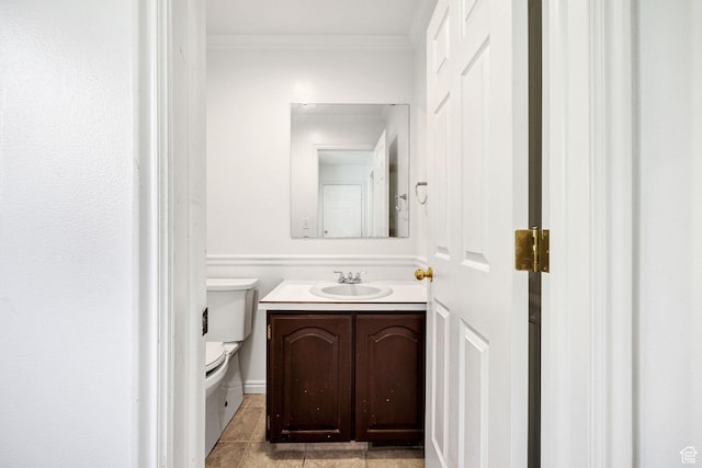 672 E Center St, Providence, UT 84332 - bathroom featuring vanity, crown molding, and tile patterned flooring