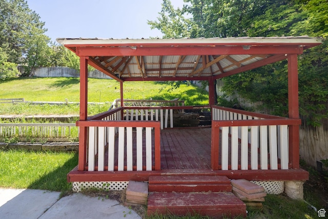 672 E Center St, Providence, UT 84332 - wooden terrace with a gazebo