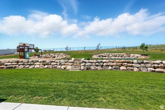 13189 N Brookside Dr, Garland, UT 84312 - view of yard with a playground
