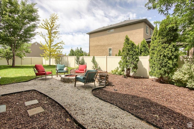 2832 S 1200 W, Syracuse, UT 84075 - fenced backyard featuring a fire pit and a patio