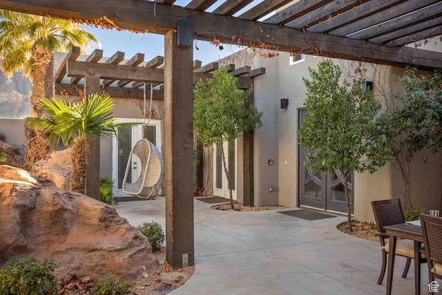 4582 S 1500 W, Hurricane, UT 84737 - view of patio / terrace featuring french doors and a pergola
